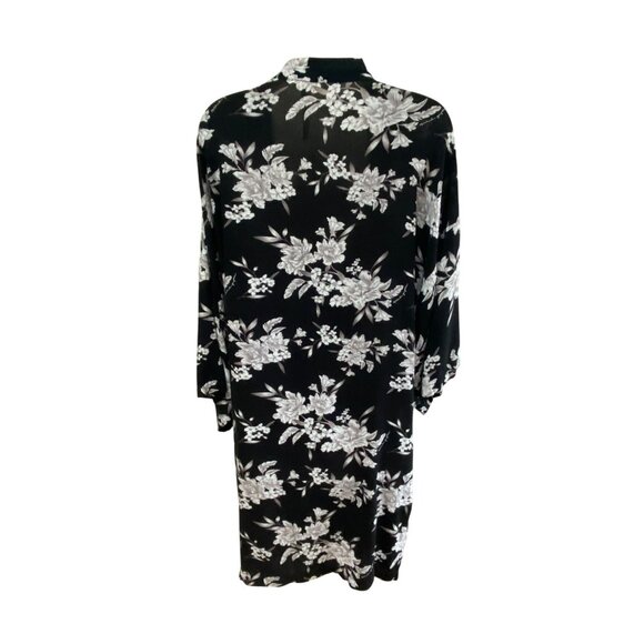 Spiritual Gangster Black & White Floral Kimono Cardigan OS Lightweight 100% Rayo - Picture 4 of 9